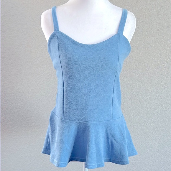 Doublju Blue Sleeveless Peplum top size XL NWTags - Picture 2 of 7